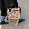 18% DI SCONTO 2022 di alta qualità nuova moda borse alla moda borsa da donna grande straniera One spalla Messenger stampa pittura a colori graffiti