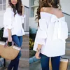 Sexy Off Shoulder Spring Summer Strapless Blouse Women Bowknot Tops Slash Neck Shirts Casual Loose blusas mujer de moda 220726