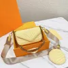 Top Crossbody Fashion Shoulder Bags Two Piece Set Solid Color Design Mini Round Coin Wallet Womens Bag