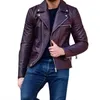 Men's Jackets Men Motorcycle Jacket Faux Leather Long Sleeve Lapel Outercoat Protection Shoulder Armor Zipper Coat For Autumn WinterMen's