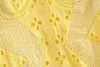 Pour l'amour Femme Citron Robe haute taille Bormon Sexy Jaune Jaune Dentelle Patchwork Coréen Vintage Mini Mini Robes de plage