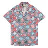 Män Designer Slim Fit Klänning Skjortor Hawaiian Flower Enfärgad Turn-down krage shorts Ärm Mode Casual Shirt Herrkläder 22ss