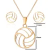 Anhänger Halsketten Hfarich Mode Beach Volleyball Halskette Frauen Hohlkugel Edelstahl Kreis Schmuck Studenten Abschluss GeschenkAnhänger