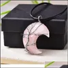 Rock Crystal Quartz lösa pärlor smycken 1pc naturligt pendelle av liv månform sten mineral läkning för män kvinnor juden jllajw drop del del