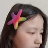 Cute Sequins Starfish Princess Hairgrips Summer Rainbow Children Hair Clip Fashion Hair Accessories Cartoon Hairpin 1 25xt D3