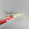 Aangepaste gouden folie heldere stickerweddingstickers transparante goud zilveren roos gepersonaliseerde labels echte folie glanzende 220607