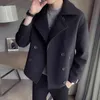 Winter Wool Jacket Men High-quality Solid Coat Casual Loose Short For Trench Men's & Blends T220810