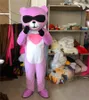 Costume della mascotte del fumetto del costume della mascotte dell'orso rosa per il vestito da partito operato da Halloween per adulti