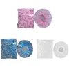 100PCS Double Ribbon NonWoven Disposable Shower Caps Pleated Anti Dust Hat Women Men Bath for Spa Hair Salon Beauty Accessories315271691