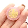 Dekorativa föremål Figurer Natural Rose Quartz Crystal Rune Reiki Chakra Round Spådom