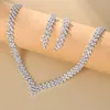 Trendy Crystals Necklace Earrings Jewelry Set Aesthetic Women Bridal Accessories Statement African Piercing Wedding Jewelry Female Decoration CL0702