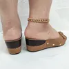 Rimocy Rivet Platform Slipper Summer Fashion Buckle Wedges Slides Woman Plus Size Thick Sole Beach Shoes Sandals 220630