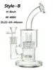 Equipamento de cachimbo de água/borbulhador de vidro para fumar bong 8,5 polegadas de altura e dois perc com fêmea de 14 mm e tigela 400g de peso 2 estilos BU050A/B LK BU062