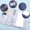 Present Wrap Pu Binder Cover med A6 fickor Löst bladpåsar 6 Ringbudget Kontant kuvert Pengar Sparing System Agift