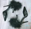 Yaz 2022 Yeni Stiletto Topuklu Sivri Burun Moda Patlamalar Tüy Sandalet Seksi Podwalk Tüm Maç Toka Ayakkabı