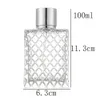 50 Stück 100 ml quadratische Gitter, tragbar, transparent, für Reisen, nachfüllbar, Parfümglas, leere Flasche für Kosmetikbehälter