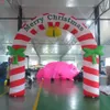 Free Ship Outdoor Activities 4m attractive Christmas inflatable candy arch door with LED lighting for sale