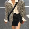 HOUZHOU Punk Leather Skirt Women Black Sexy Split Slim High Waisted A-line Mini Skirts Autumn Korean Fashion Harajuku Streetwear 220401