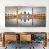 Moderne Moschee Licht Muslimische Leinwand Malerei Islamische Landschaft Poster und Drucke Wandbilder für Wohnzimmer Wohnkultur Cuadros