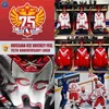 MIT Russian Hockey Jersey med 75-årsjubileumsplåster 57 Nikishin 15 Karnaukhov 10 Alexander Maltsev 14 Zinetula Bilyaletdinov 20 Vladislav