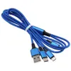 Cables USB trenzados de nailon 3 en 1, cargador de carga rápida múltiple de 1,2 m, Cable Micro USB tipo C para teléfono inteligente Android