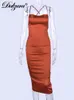 Dulzura Neon satynowa koronkowa koronka w górę Summer Women Bodycon Long Midi Sukienka bez rękawów Elegancka impreza Seksowne ubrania klubowe 220611