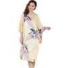 Indumenti da notte da donna Blu Abito da donna Pigiama estivo Donne cinesi Rayon Kimono Abito da bagno Camicia da notte Caftano Yukata Taglia unica M01Donna