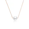 925 Sterling Silver Pearl Clavicle Chain Necklace Simple Style Women Short Chain Necklaces Gift for Love Girlfriend