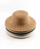 Stingy Brim Hats Straw Hat Female British Pearl Fashion Party Flat Top Chain Strap and Pin Fedoras For Woman A Streetstyle Shooti4206483