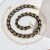 Belts Elegant Pearl Women Thin Waistband Imitation Silver Gold Beaded Hook Decorative Metal Dress Accessories Belt ChainBelts