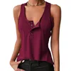 Damestanks Camis vrouwen sexy casual tanktop v-neck mouwloze massieve kleur knop vest pullover een perfecte cirkel zwart halter shirt wome