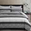 Zeimon Simple Bedclothes Quilt Cover Pillowcase 2/3 Piece Boho Geometric Bedding Set Single Double Grey Comforter/duvet