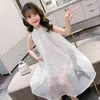 Girls Summer Dress Princess Dresses for Kids 2022 New Baby Girls Clothes Student Fashion 12 Years Old Prom Shiny Double Dress G220428