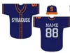 Uchen37 Niestandardowe NCAA College Syracuse Orange Baseball Jerseys Dowolne numerze zszywane koszule Rozmiar S-4xl White Orange Puple grany szary