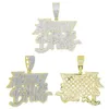 Alta calidad amarillo blanco chapado en oro Bling CZ Ice Out letras colgante collar para hombres mujeres regalo caliente