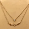 Pendanthalsband Martick 316L Rostfritt stål Guldfärg Singel CZ Angel Letter Necklace Link Chain Fashion Jewelry Women P104 Pendant
