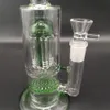 10,6 "" Pipe d'eau en verre vert Pipeaux de narguilé bong