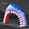 Arco de tiburón inflable azul personalizado, puerta arqueada de Animal marino de dibujos animados, arco de tiburón para evento publicitario