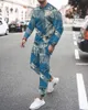 Herrspår med långärmad trendtrendtröjor för män 3D-tryckning Personlighet Casual T Shirt Suit streetwear hip Hop Vintag269g