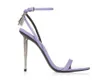 Donna Sandalo queen tom-sandalo sandali con lucchetto tacco alto Designer di lusso pompe nude con tacco alto scarpe estive punta a punta