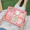 Notepads Cute Cartoon Travelers Notebook Journal Stationery Set Kawaii Grid Diary Agenda Planner Memo Notepad SuppliesNotepads