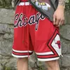 メンズショーツサマーバスケットボールアメリカンレトロスポーツ刺繍カプリフィットネスカジュアルスウェットパンツメッシュマンズ