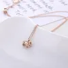 Colares pendentes yun ruo cor de ouro rosa lucky Golden Pig Colar Fashion Titanium Steel Woman Jewelry Gift Never Fade Drop