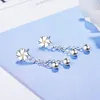 Stud Fashion Plum Flower Chain Bead Earring 925 Sterling Silverörhängen för kvinnor W Party Jewel Girl Giftsstud Moni22