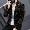 Blazer autunnali blazer lussuoso vellutoy casual camitta per abiti da abbigliamento aziendale abito da ufficio social cappotto abiti da uomo abbigliamento