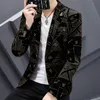 Autumn Men Blazers Luxury Corduroy Casual Slim Suit Jacket Business Social Office Dress Coat Street Wear Men Clothing