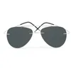 Zonnebrillen mannen randloze titanium frame gepolariseerde zonnebril voor dames luxe designer Sport UV400 lens bril