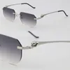 New Designer Frame Rimless Square Rectangle Sunglasses 028O Luxury Metal Womens Sun glasses Unisex 18K Gold Male and Female Adumbral Size:57-20-140MM