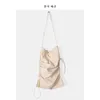 ins 가방 여성 2021 새로운 Drawstring Pleated 나일론 어깨 대용량 패션 트렌드 메신저 작은 광장 L