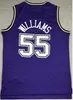 Vintage Peja 16 Jerseys de basket-ball Stojakovic 55 Williams Uniforms for Sport Fans New Material Team Away Purple Black White Centred Men's T-shirt Uniforme